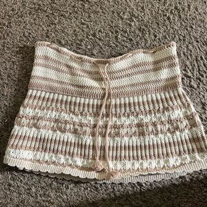 FREE PEOPLE crochet mini skirt